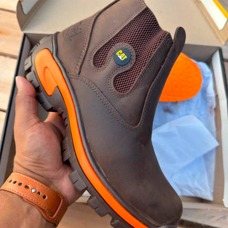 Kit Bota Masculina Adventure em Couro Legítimo e Palmilha Ortopédica +BRINDES: Chapéu, Cinto, Carteira e Copo